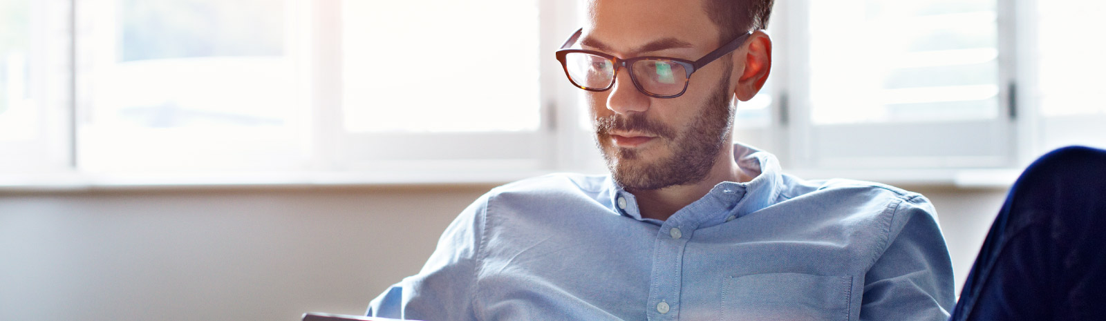 Man looking at screen